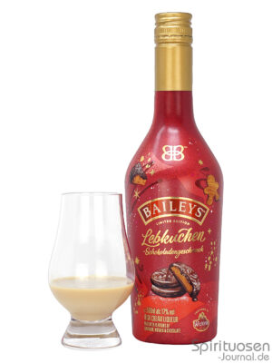 Baileys Lebkuchen-Schokoladengeschmack eine Flasche Baileys Lebkuchen-Schokoladengeschmack nebst Glas