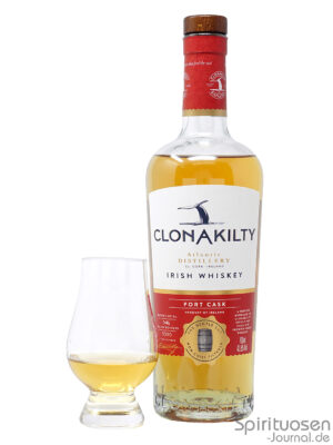Clonakilty Port Cask eine Flasche Clonakilty Port Cask nebst Glas
