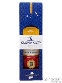 Clonakilty Port Cask Verpackung eine Flasche Clonakilty Port Cask in einer Geschenkverpackung
