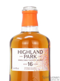 Highland Park 16 Jahre „Between You and I“ Hals der Hals einer Flasche Highland Park 16 Jahre „Between You and I“