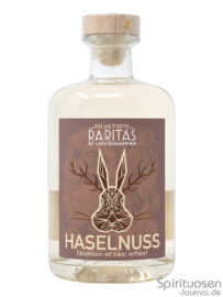 eine Flasche Lantenhammer Raritas Haselnuss von vorne