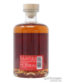 eine Flasche Lantenhammer Raritas Himbeer von hinten