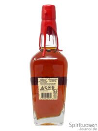 Maker's Mark Cellar Aged 2024 Release Rückseite eine Flasche Maker's Mark Cellar Aged 2024 Release von hinten