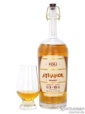 eine Flasche Poli Athanor nebst Glas