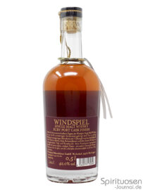 Windspiel 10 Jahre Port Cask Finish Rückseite Windspiel 10 Jahre Port Cask Finish Rückseite