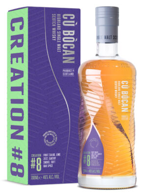 eine Flasche Tomatin Cù Bòcan Creation #8 nebst Geschenkverpackung