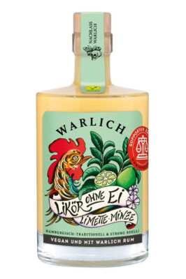 eine Flasche Warlich Likör ohne Ei Limette & Minze